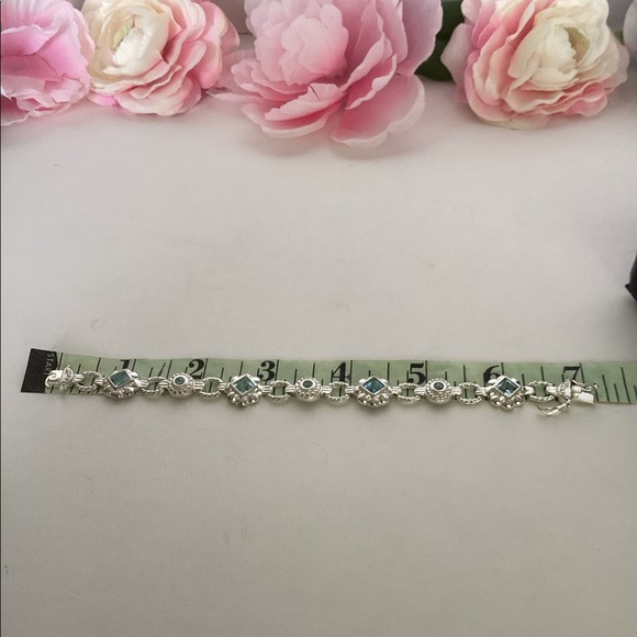 STERLING BYZANTINE TOPAZ BRACELET - Picture 3 of 9